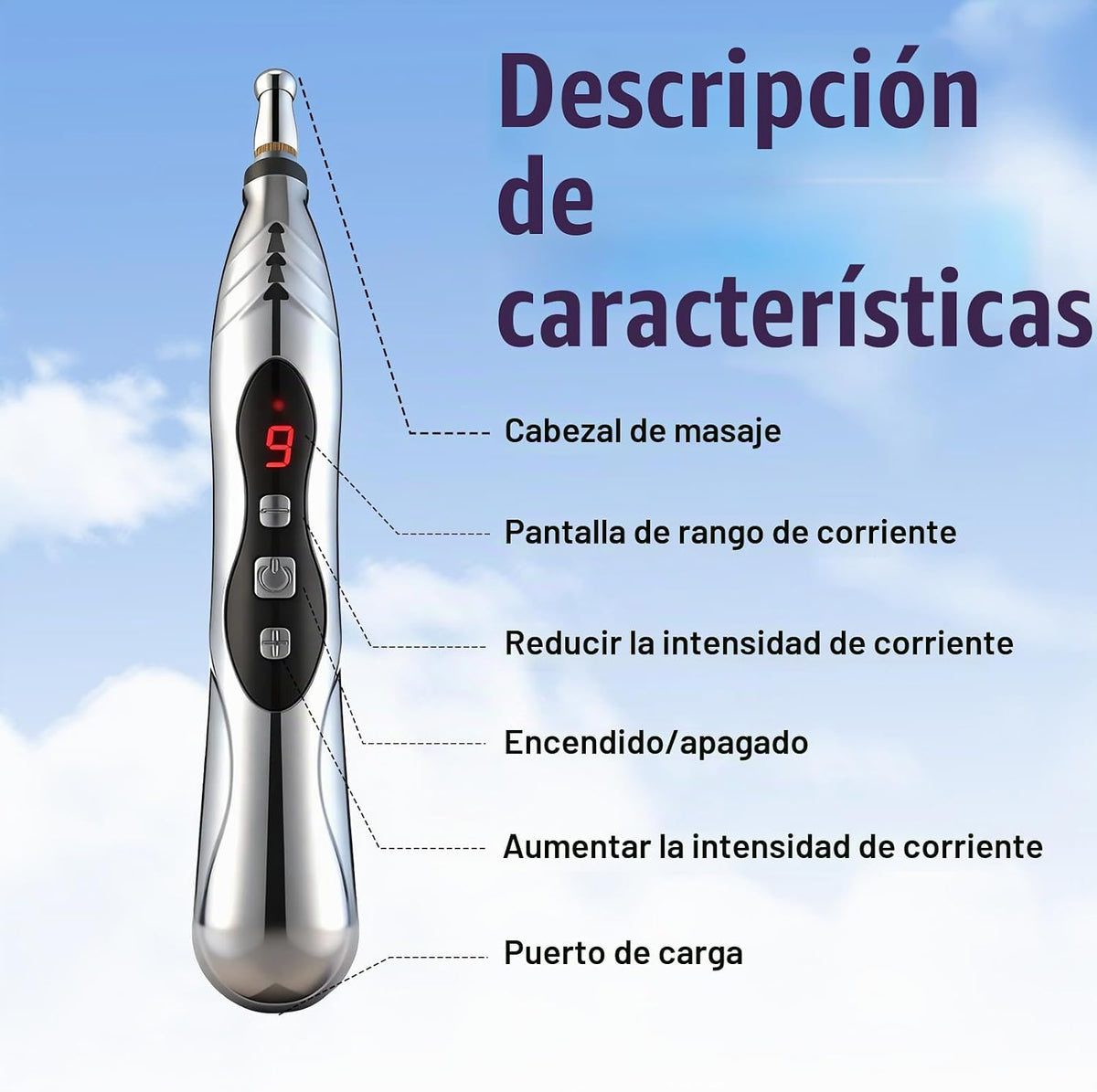 Varita Sexual de Castidad con Descarga Eléctrica con 9 Niveles de C...