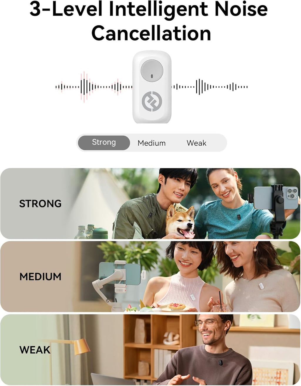 Hollyland Lark A1 Mini micrófono inalámbrico para iPhone y Android,...