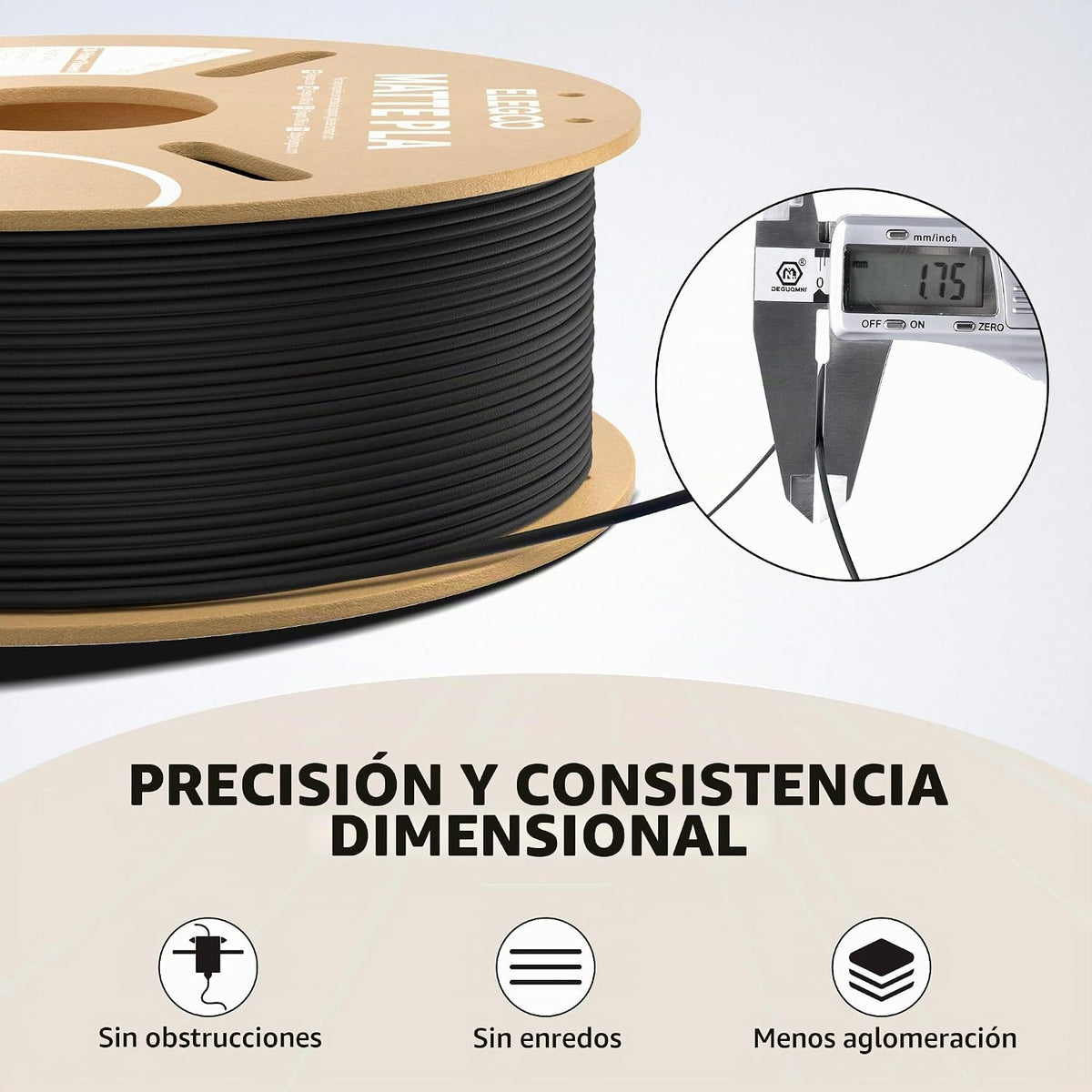 ELEGOO Filamento de impresora 3D PLA mate naranja 2.2 lbs 0.07 in |...