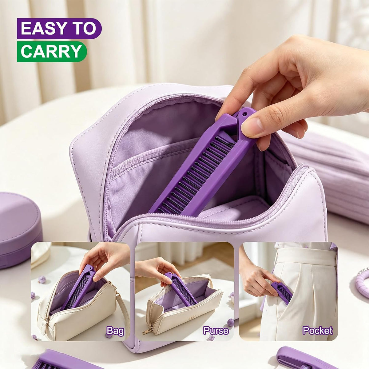 MAEELOU Cepillo plegable para perros pequeños (verde) | Perfecto pa...