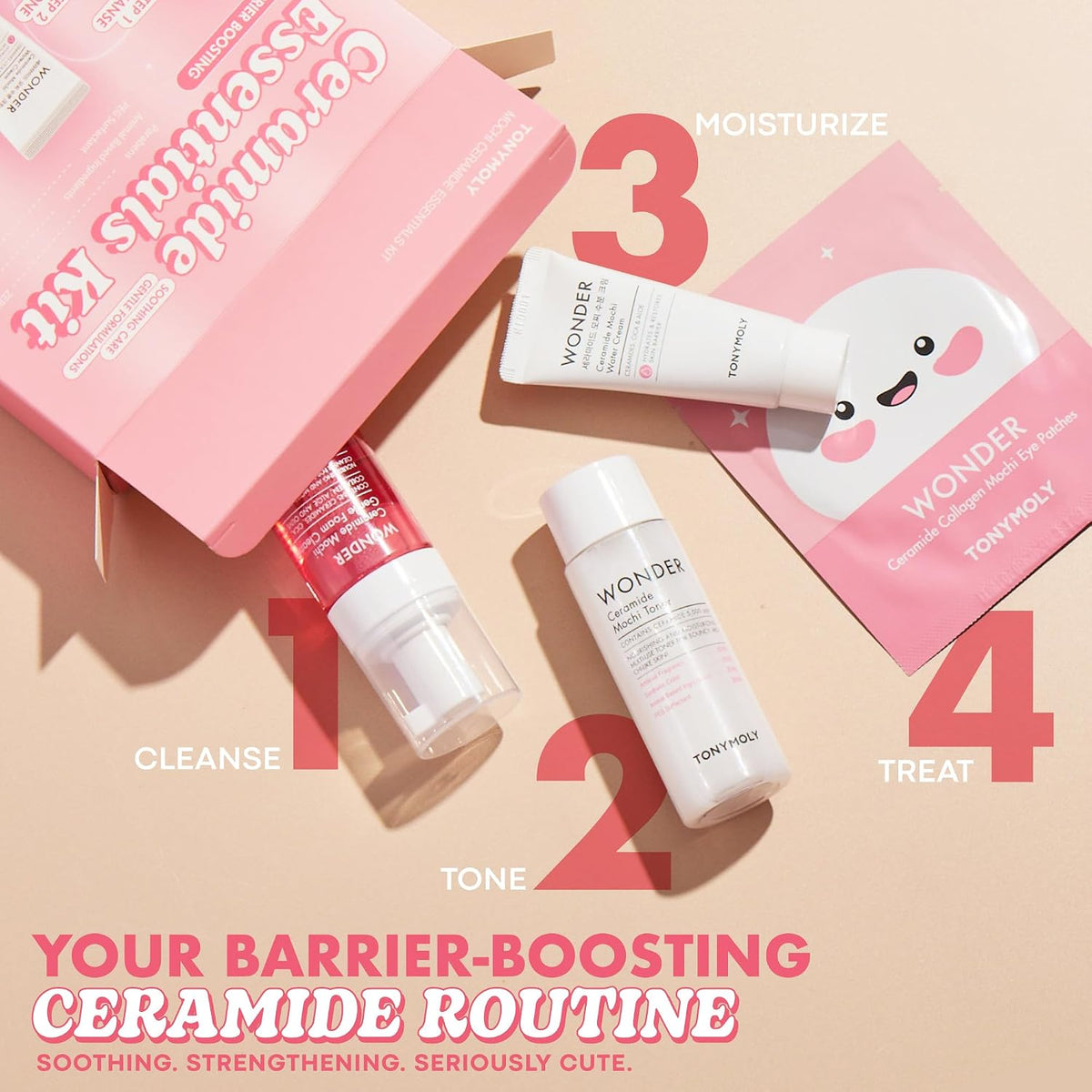 TONYMOLY Wonder Ceramide Mochi Essentials Set - Ácido Hialurónico y...