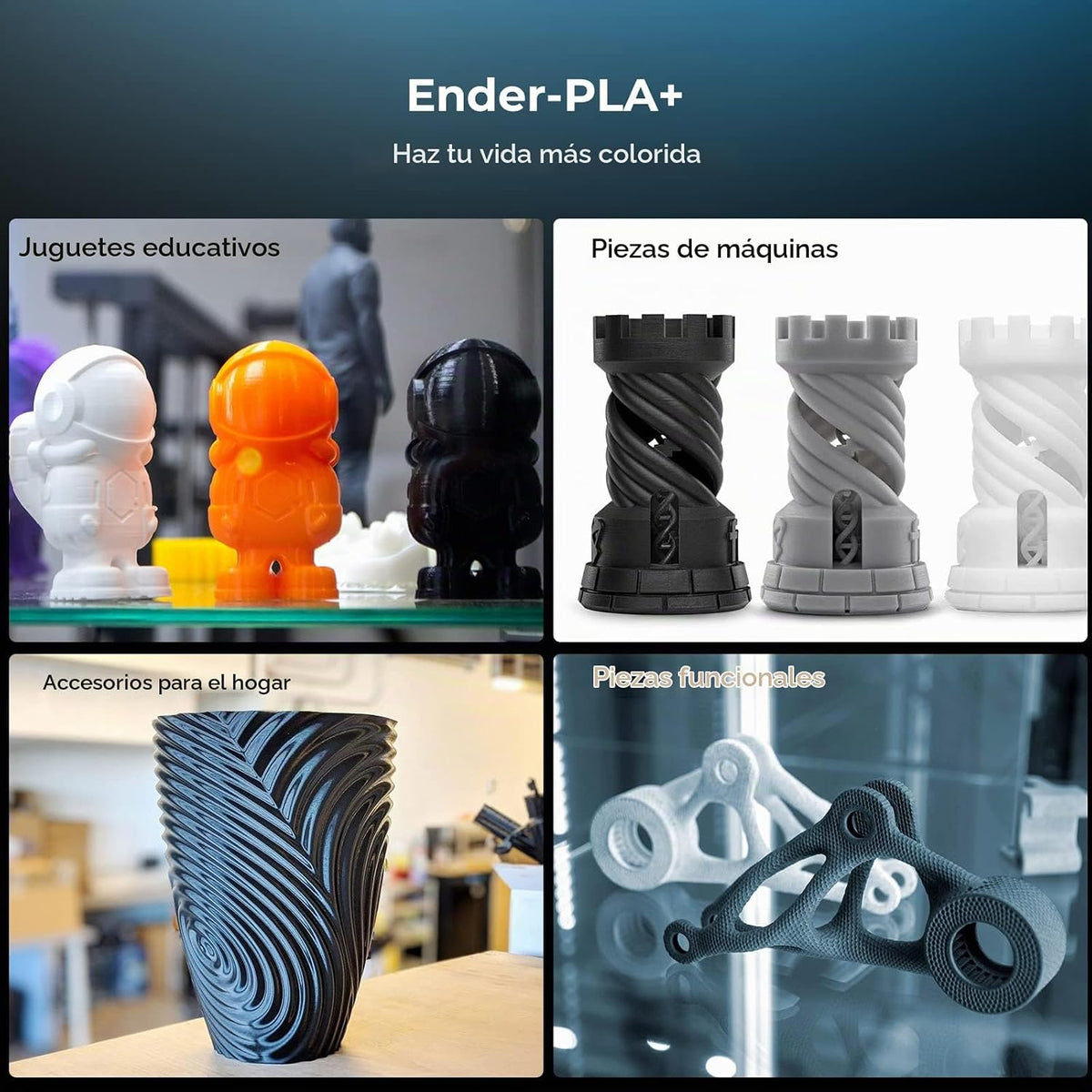 Creality Filamento PLA Plus de 1.75mm, filamento PLA+ mejorado de g...
