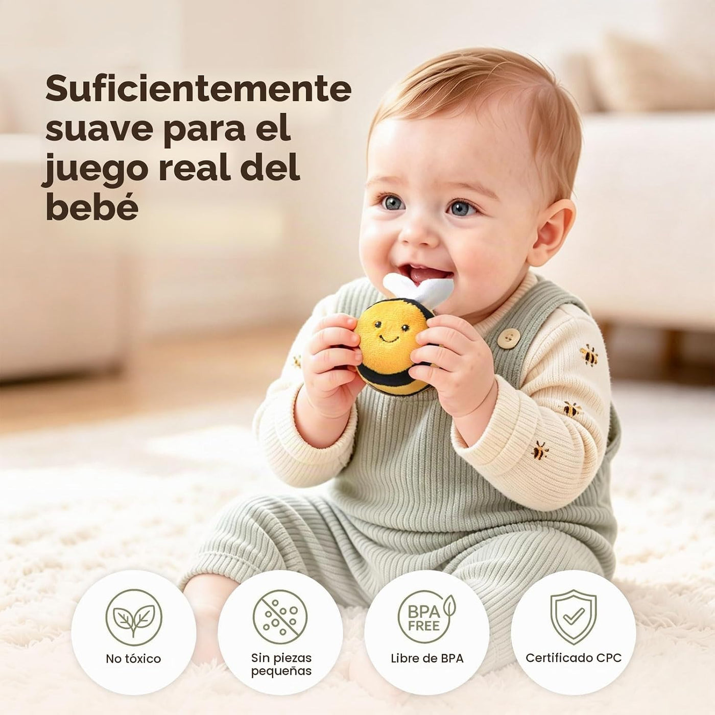 JoyCat Juguetes para Bebés de 6-12 Meses - Colmena Suave para Bebé...