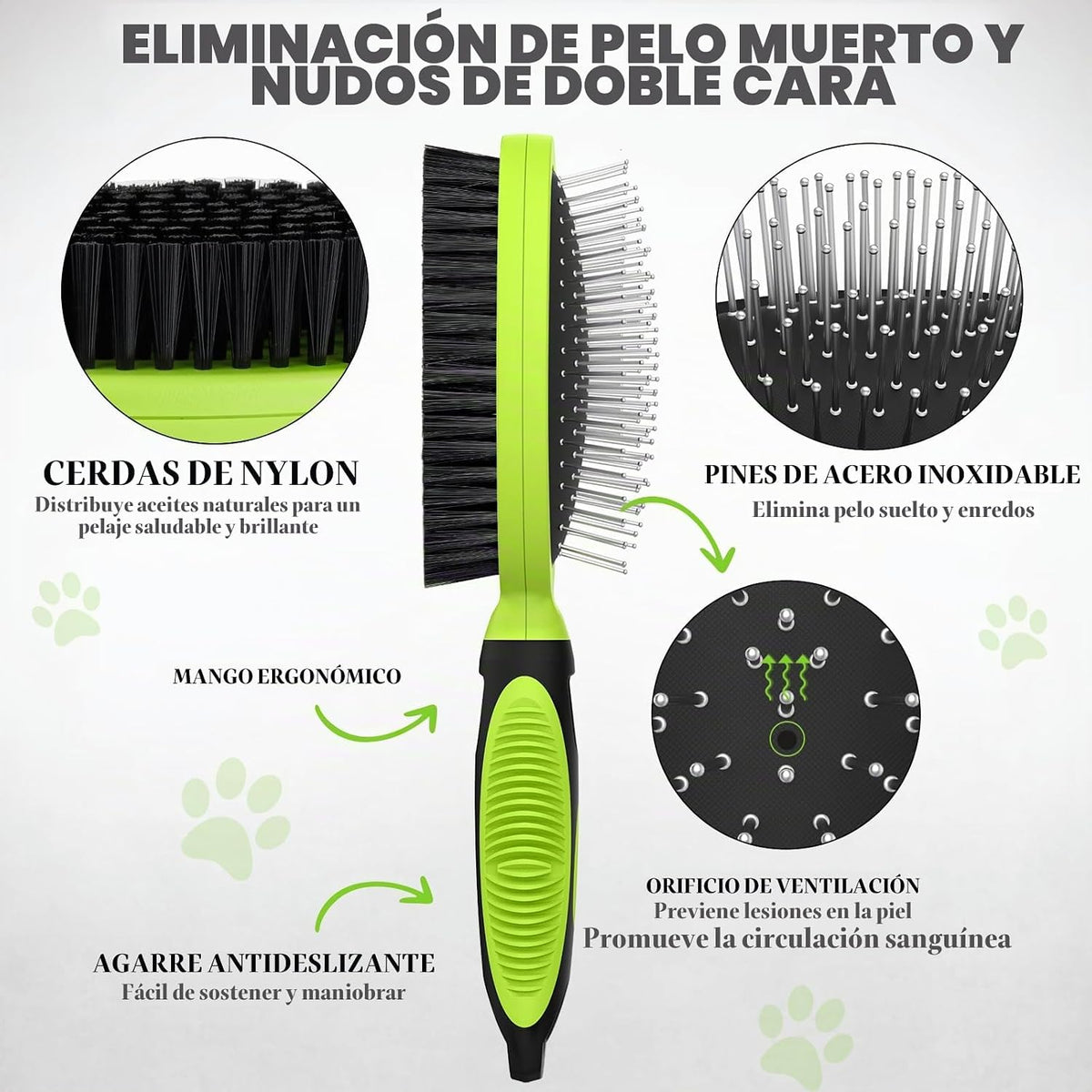 2 piezas de herramientas de aseo para mascotas - Cepillo de doble c...