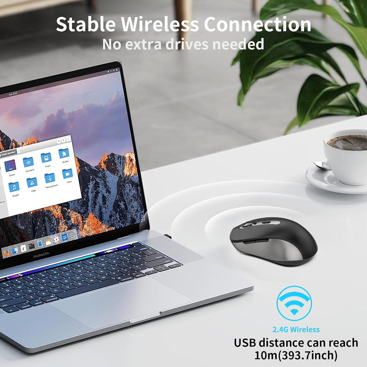 Mouse inalámbrico para laptop, PC, Chromebook, Mac, MacBook, mouse...