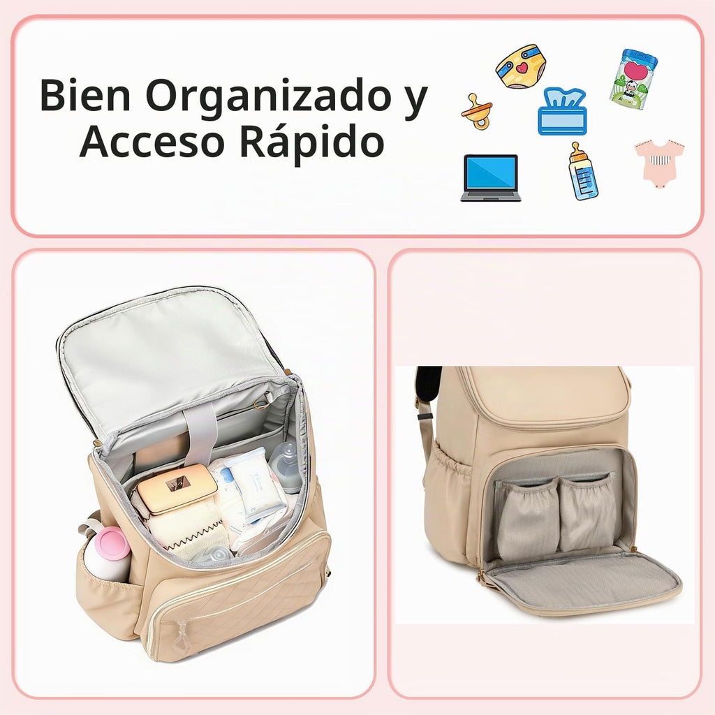 LORADI Mochila ligera para pañales, mediana | Clips para cochecito,...