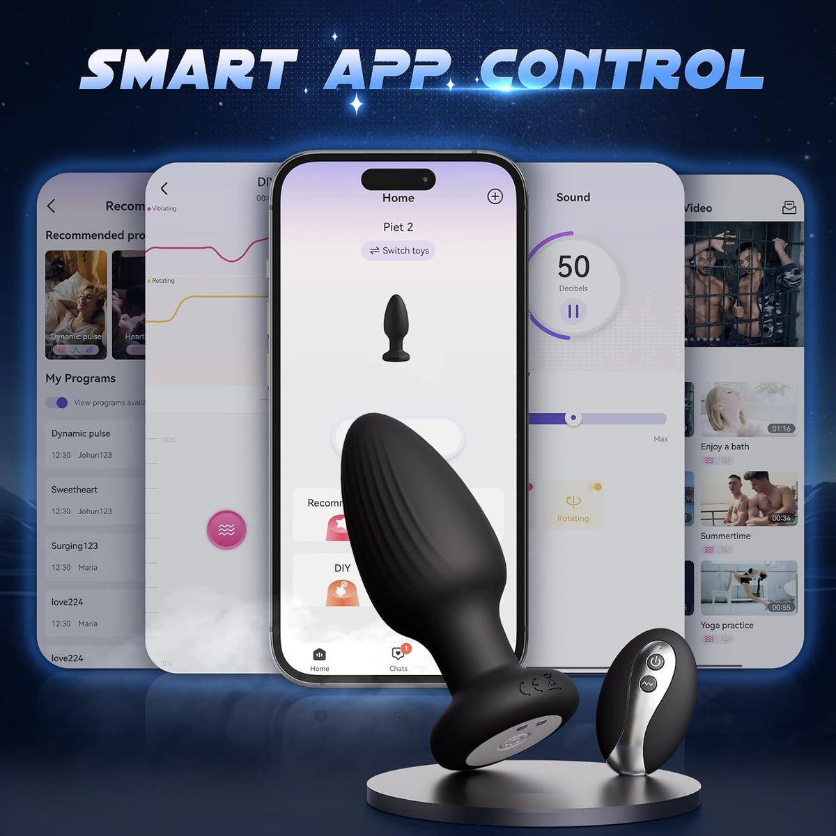 Toolprose Masajeador de próstata juguetes sexuales anales, vibrador...