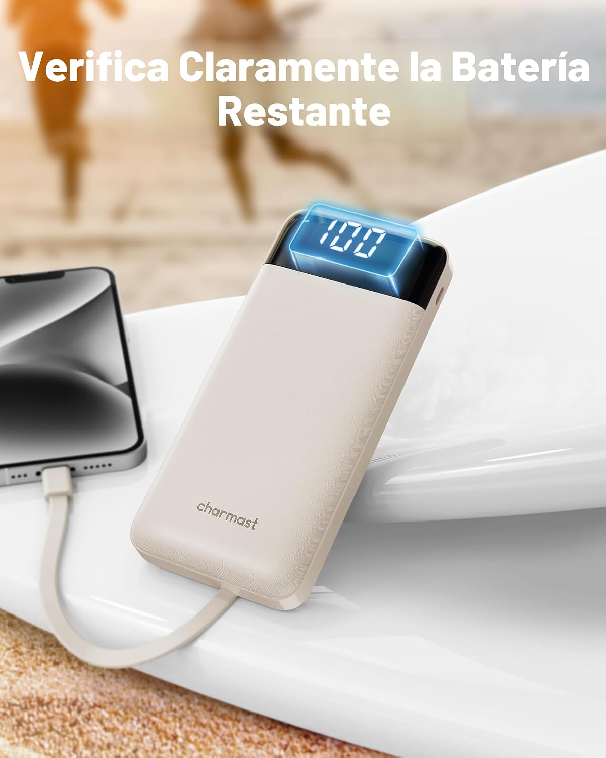 charmast Cargador portátil de banco de energía 10000mAh con 4 cable...