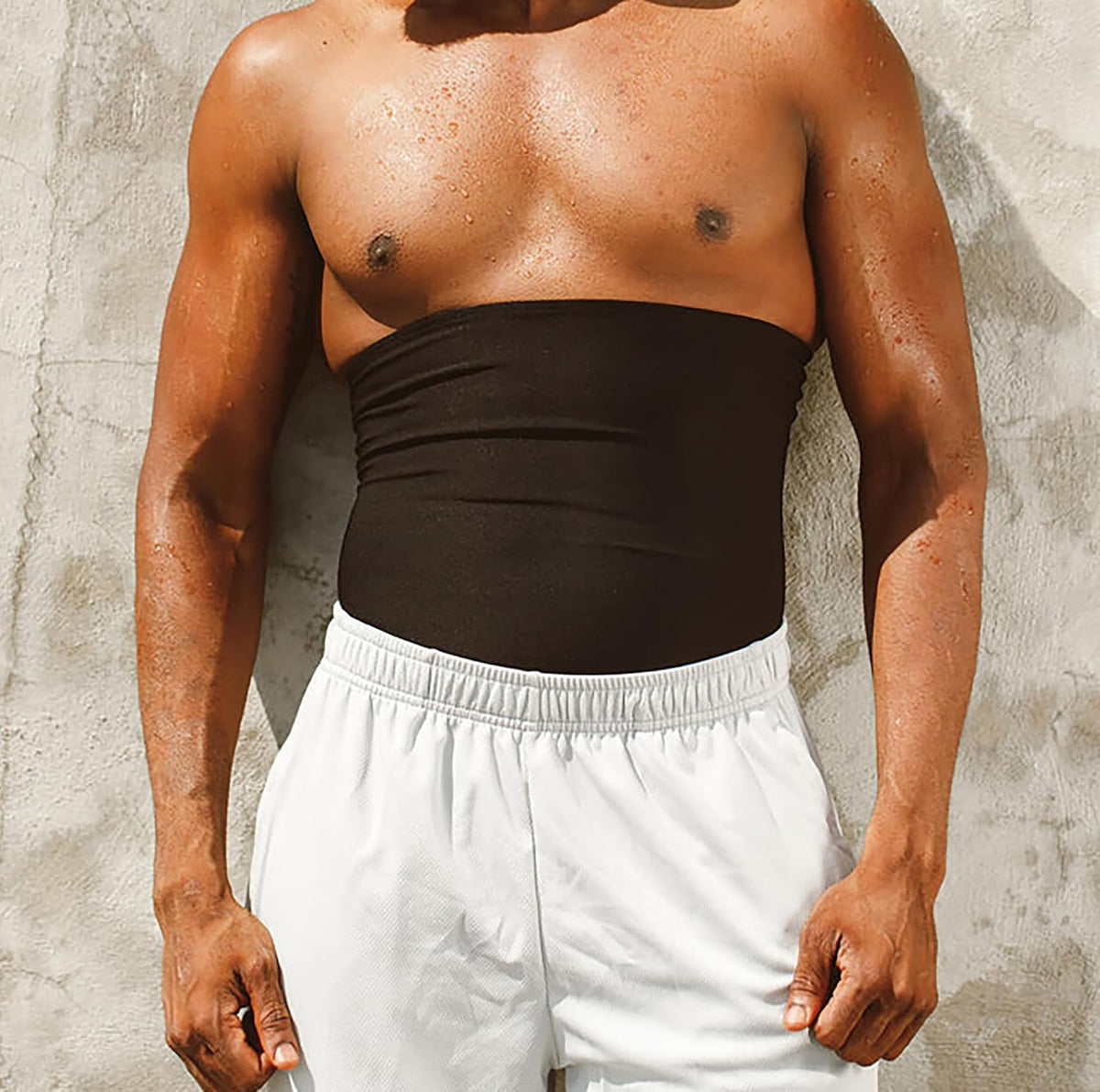 Faja reductora de cintura para hombre, cinturón de sauna, sin neopr...