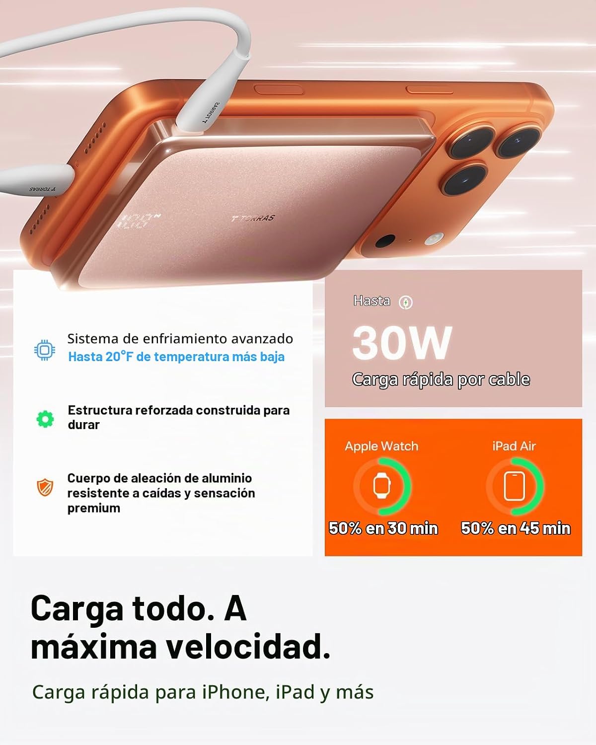 TORRAS MiniMag Pro - Cargador portátil portátil, batería magnética...