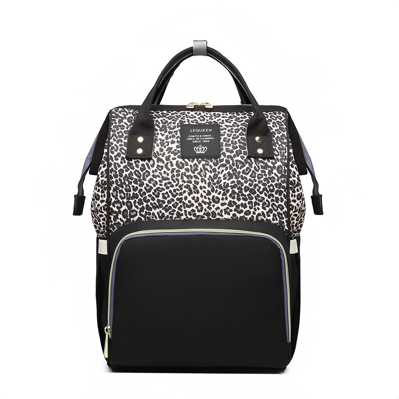 Armbq Bolsa de pañales con estampado de leopardo, mochila multifunc...