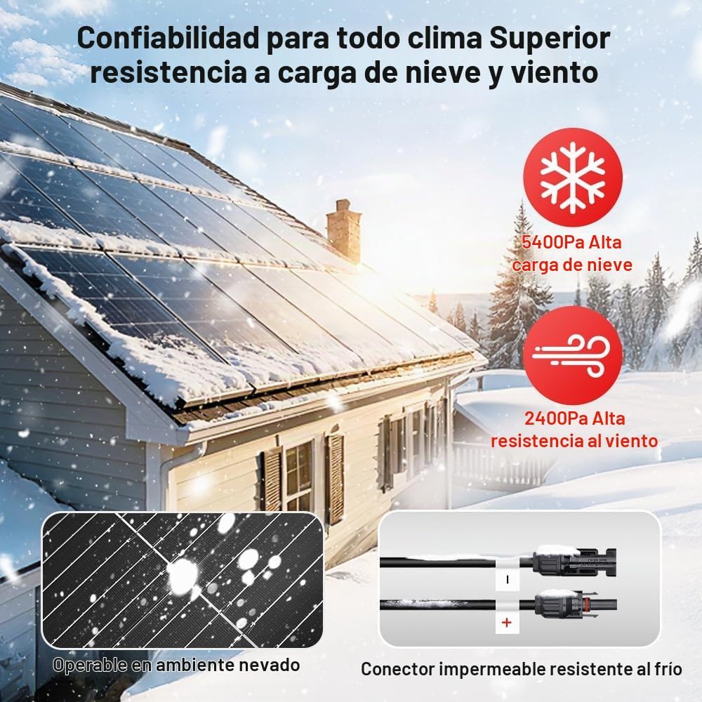 DOKIO Panel solar monocristalino de 100W 18V para sistemas de 12V,...