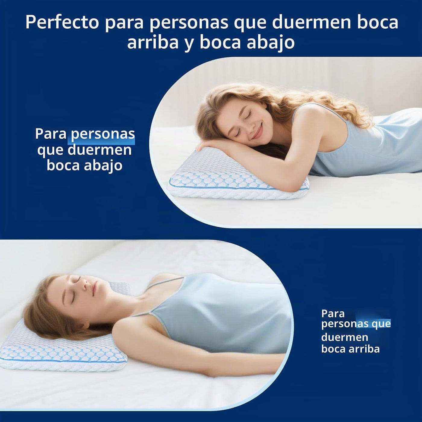 Iwacool Almohada para Dormir Boca Abajo para Alivio del Dolor de Ho...