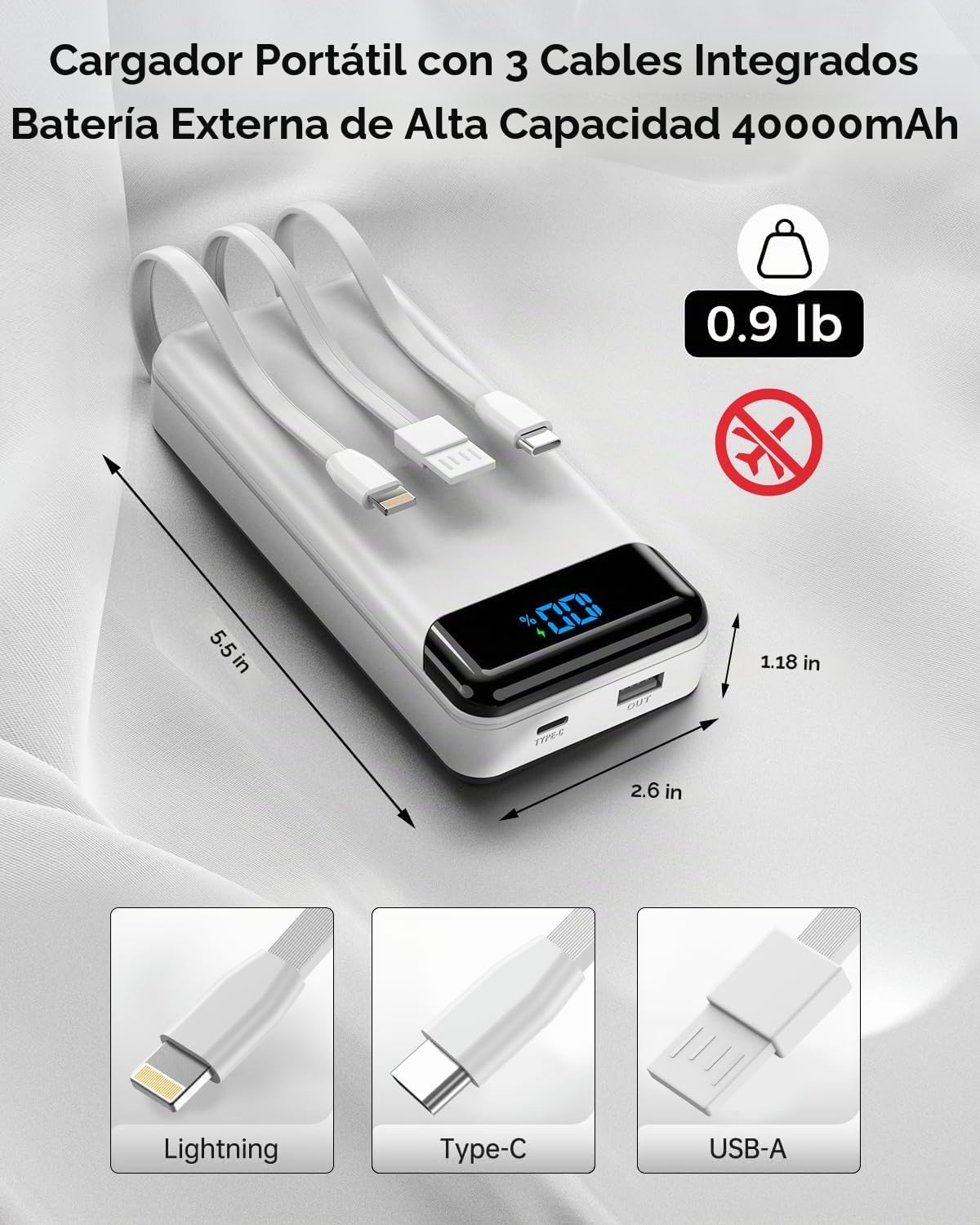 Eliegntist Banco portátil del poder del cargador 40000mAh, carga rá...
