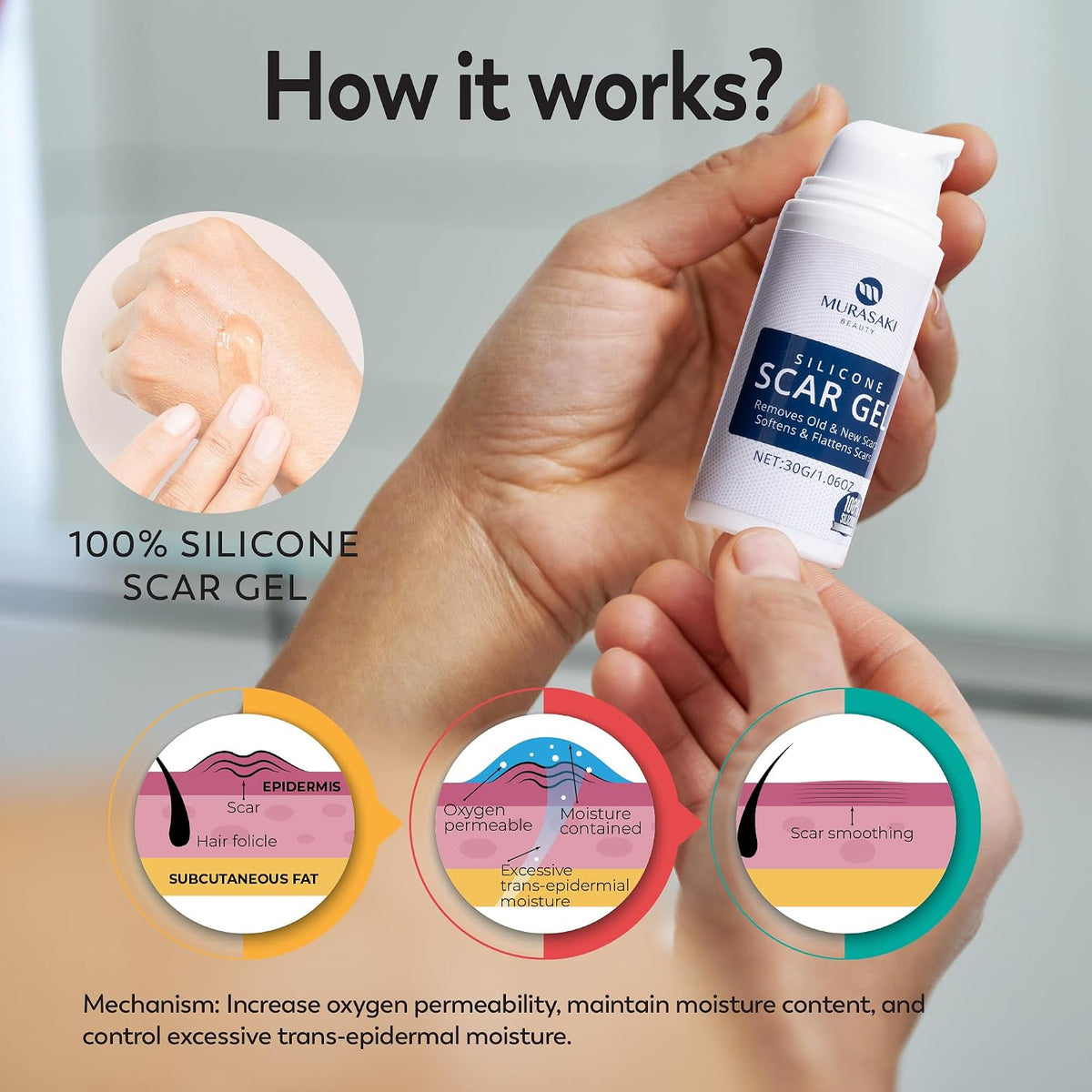 Gel de cicatriz 100% silicona crema para cicatrices \u2013 Gel avan...