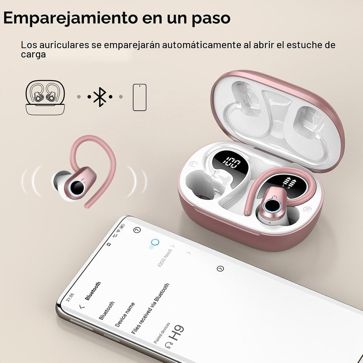 Auriculares inalámbricos, auriculares Bluetooth 2026 5.3 Sport, aur...