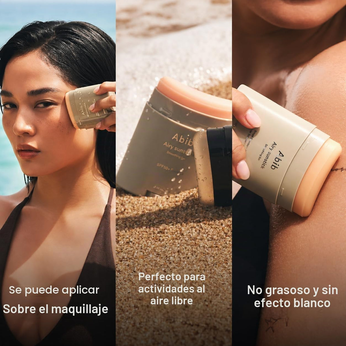 Abib Airy - Barra de protección solar SPF50+ de amplio espectro, ba...