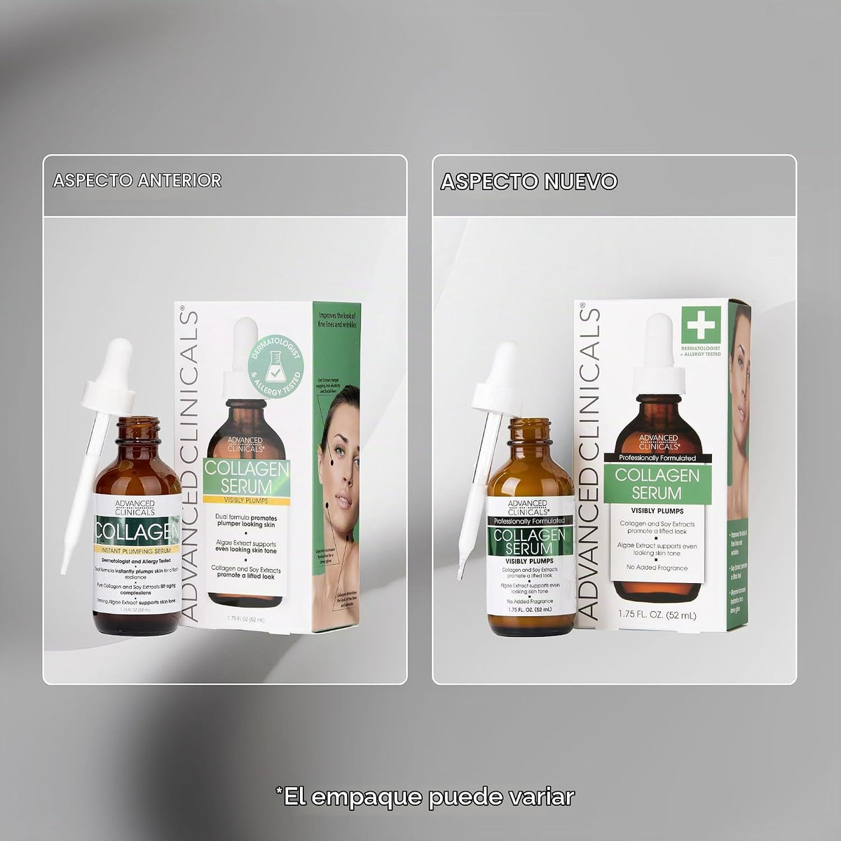 Advanced Clinicals Suero de colágeno para la cara | Suero de péptid...