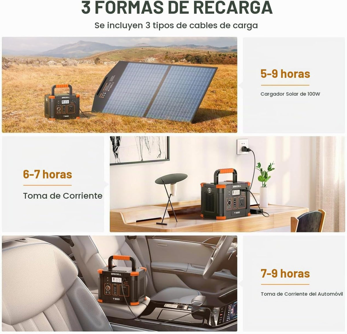 GRECELL Estación de energía portátil 330W (pico 600W) 288.6Wh gener...