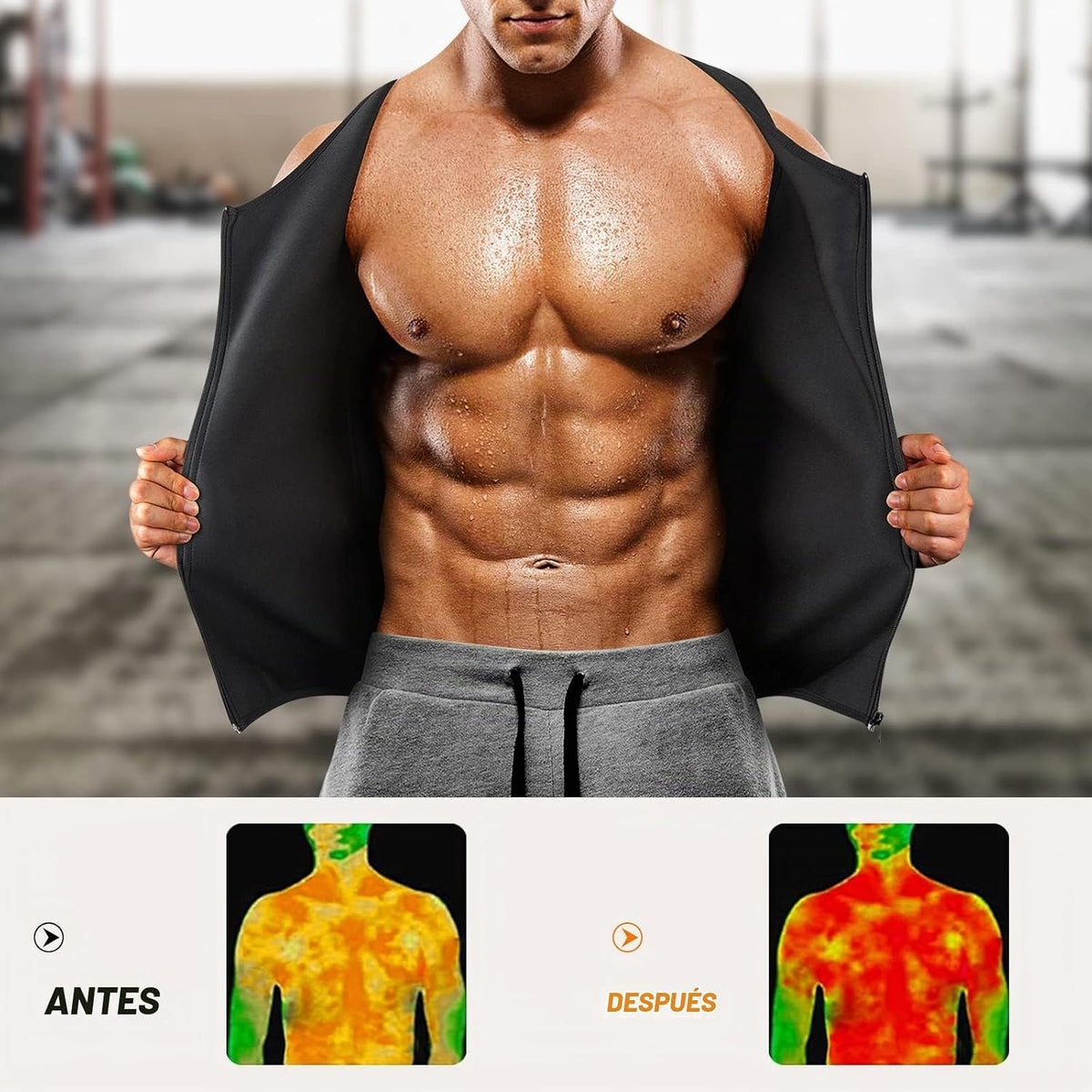 Cimkiz Camisa de traje de sauna para hombre para entrenamiento de c...