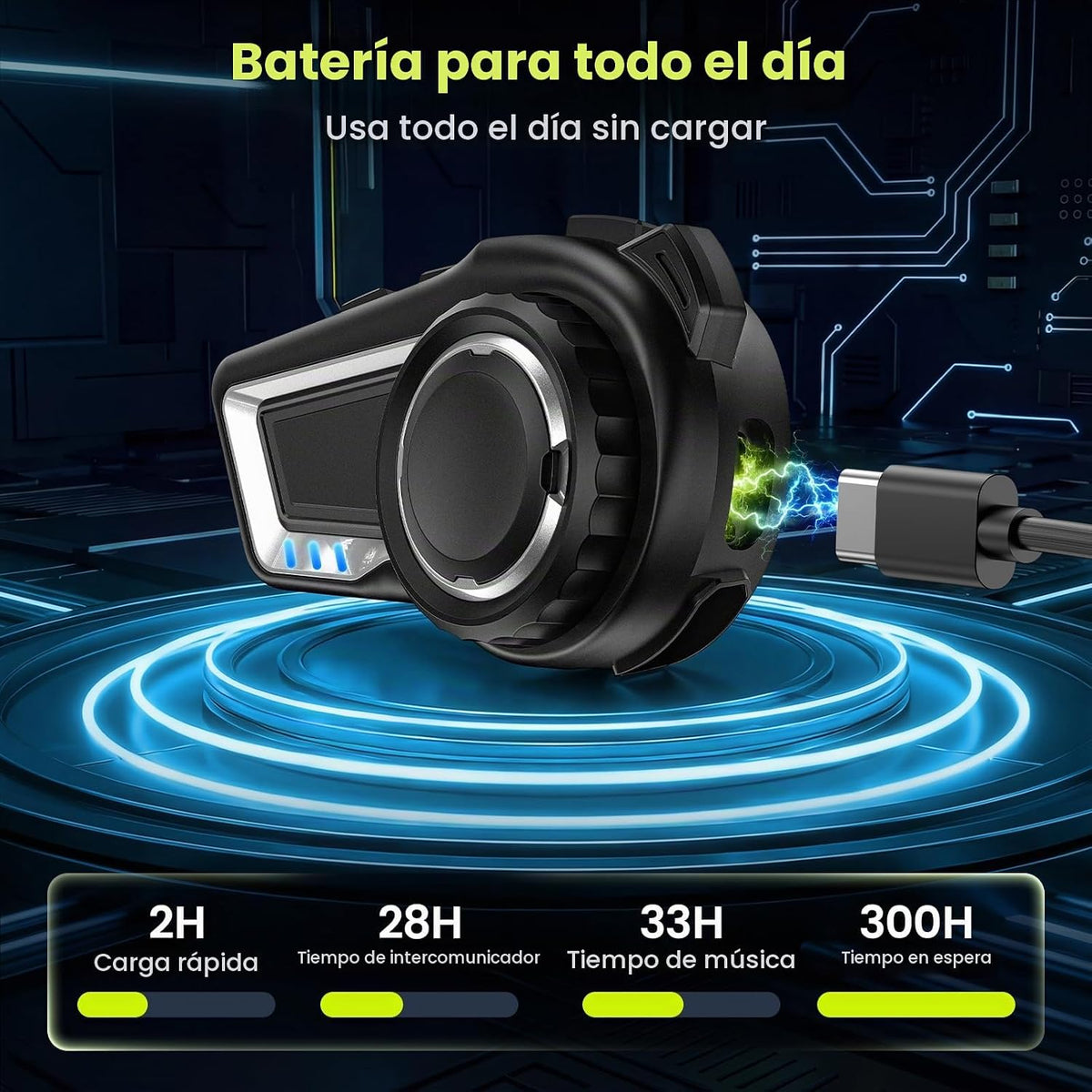 Chtoocy X10 - Auriculares Bluetooth para casco de motocicleta V5.4,...