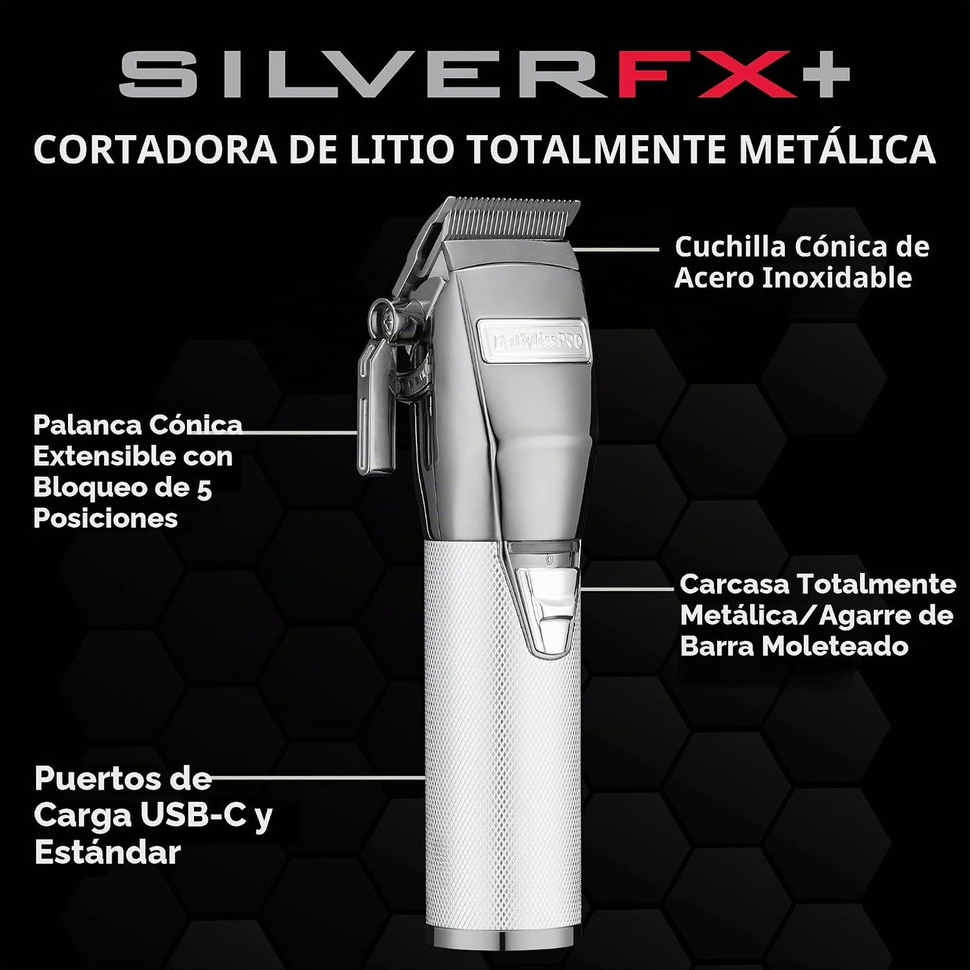 BaBylissPRO FX+ - Cortapelos profesionales para barba para hombres,...