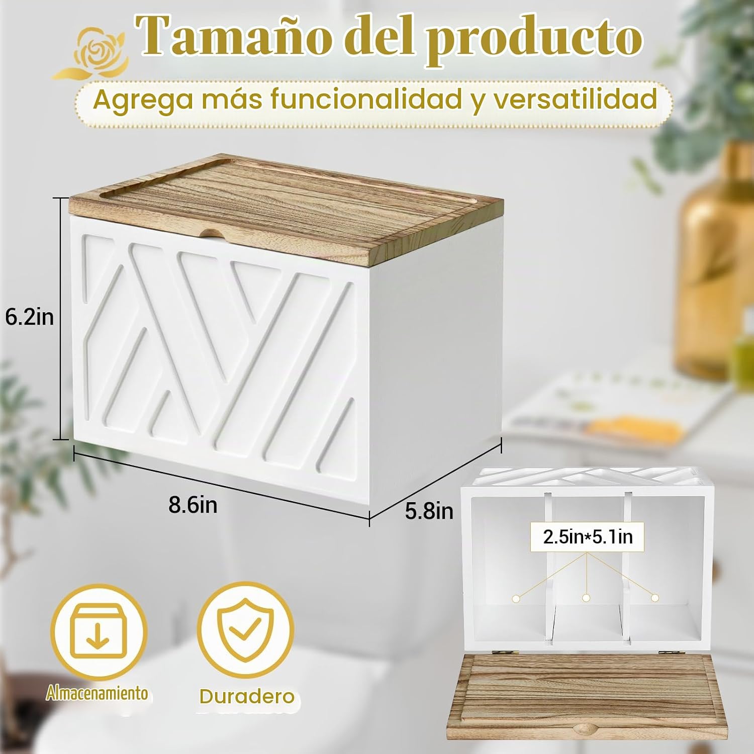 Soporte para tampones para decoración de baño, organizador de produ...