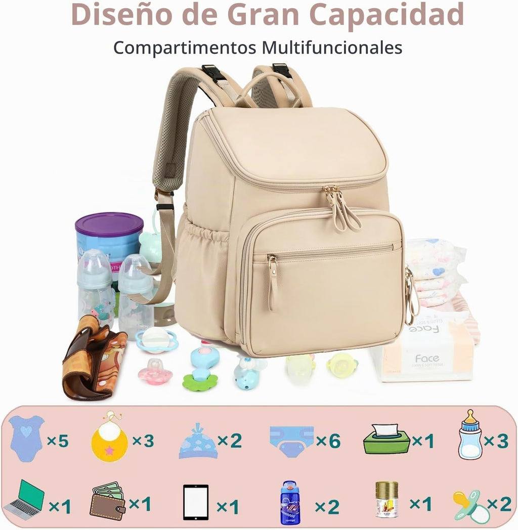 LORADI Mochila ligera para pañales, mediana | Clips para cochecito,...