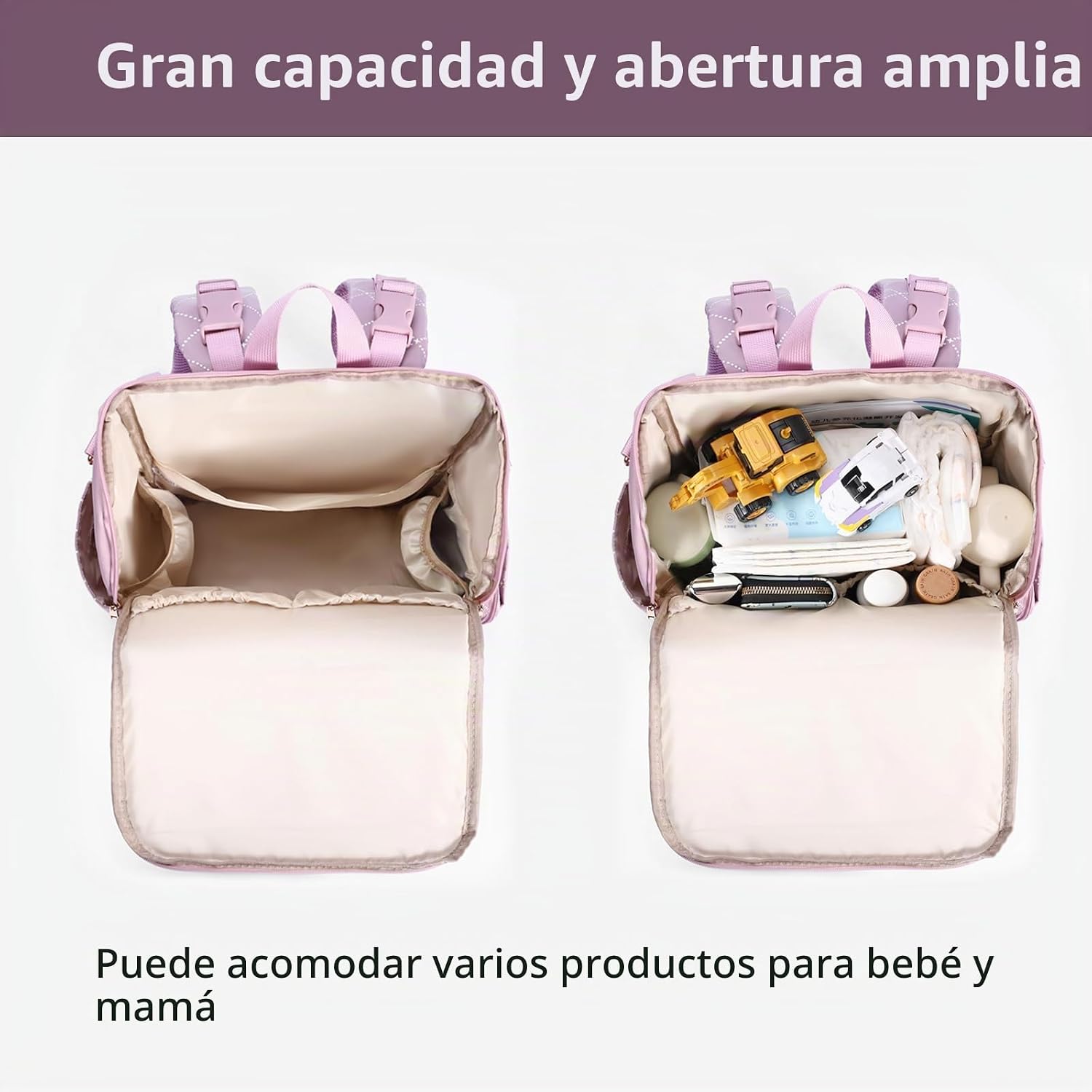 vosmles Elegante bolsa de pañales para bebé, bolsa de bebé con camb...