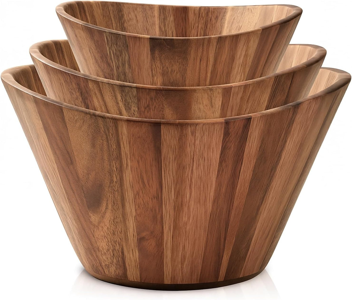 Woodenhouse Juego de Cuencos de Ensalada de Madera, Juego de Cuenco...