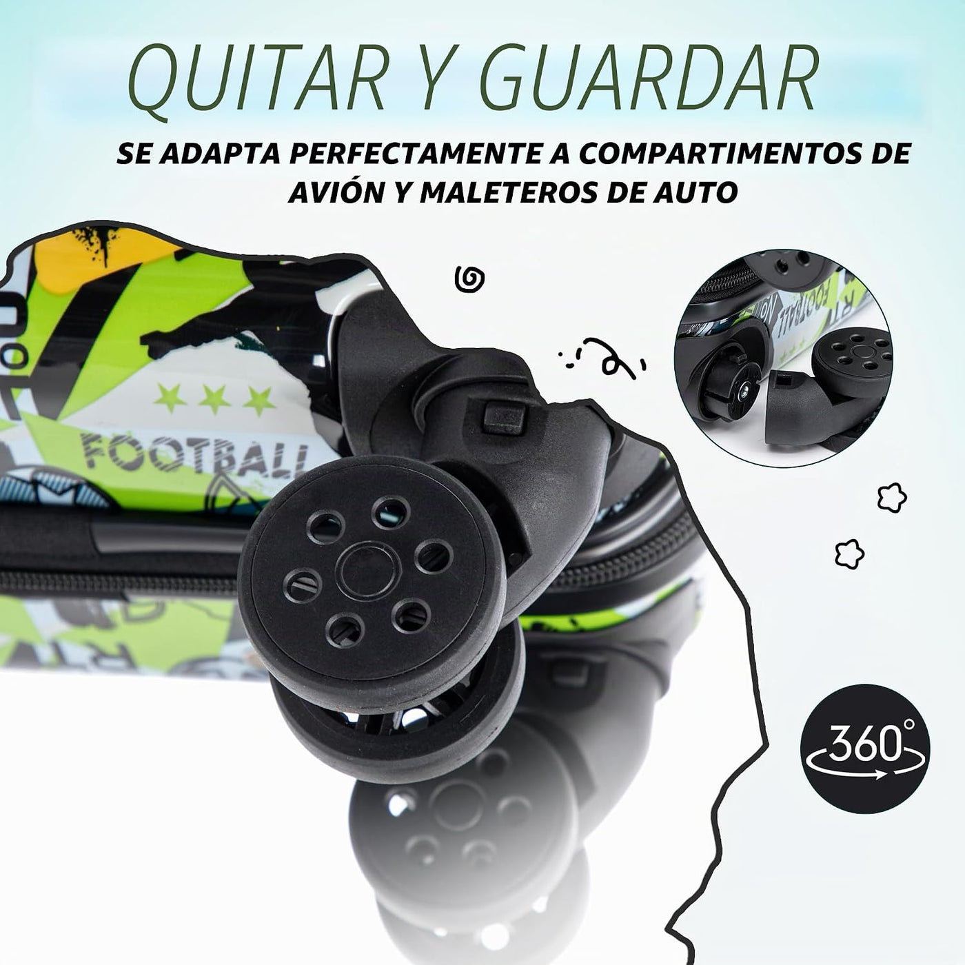 Rosamo Juego de maletas para niños de 6 piezas, equipaje rígido de...