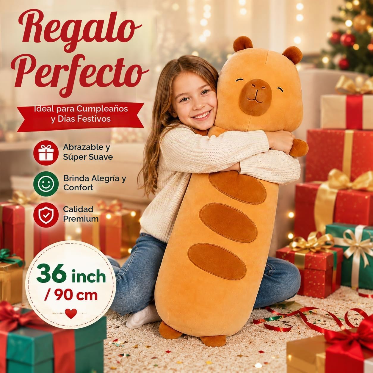 Kashabawangzi - Almohada de cuerpo de capibara gigante de 36 pulgad...