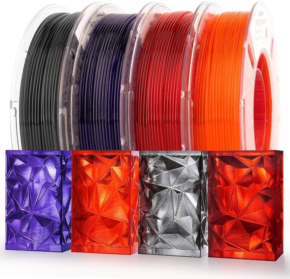 AMOLEN Filamento de impresora 3D transparente PETG Rapid de 0.07 in...