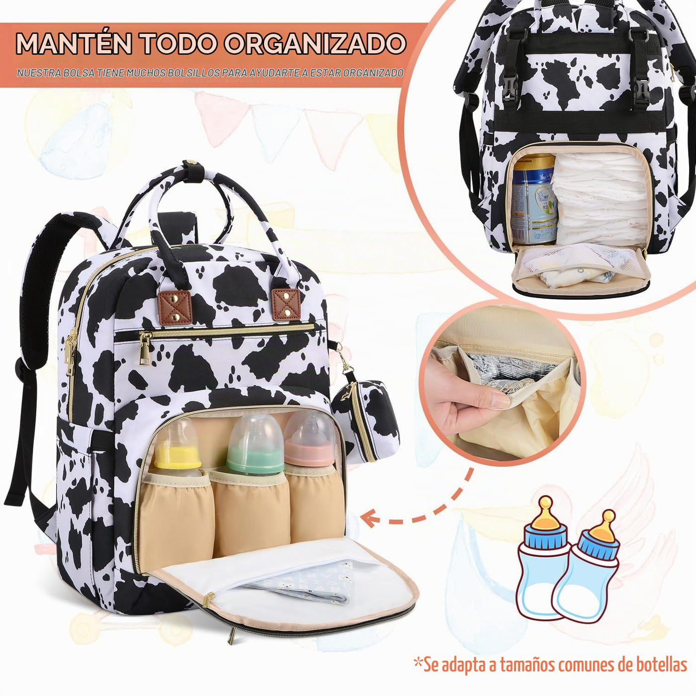 Tenot Mochila para pañales de bebé, bolsas de pañales de viaje para...