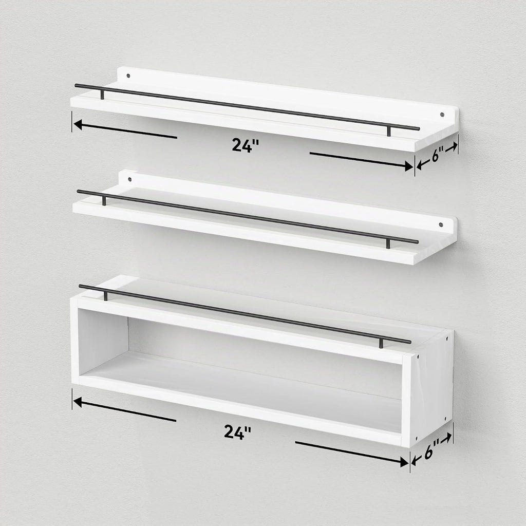 WOPITUES Estantes Flotantes para Pared de 24 Pulgadas con Estante d...
