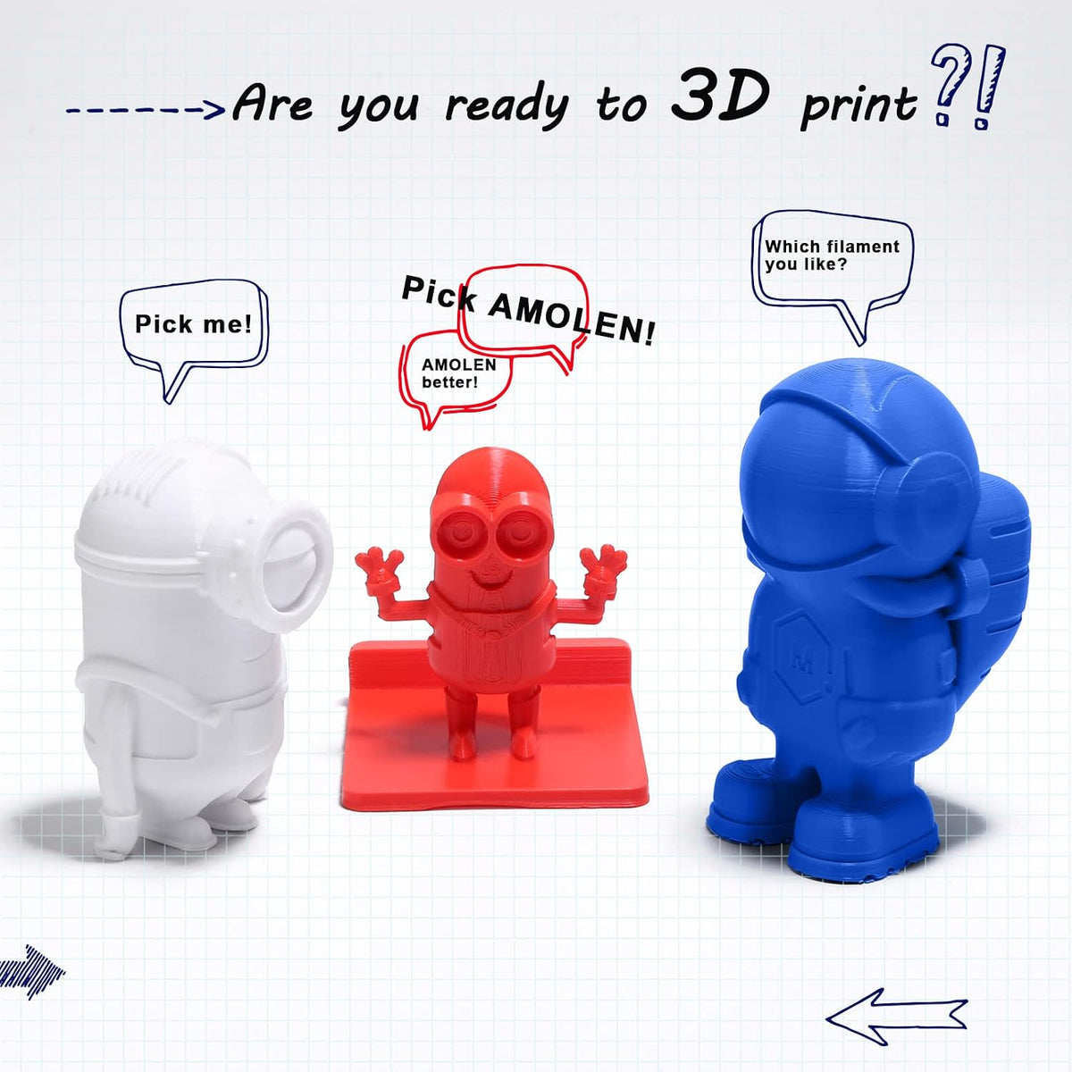 AMOLEN \u2013 Paquete de filamento para impresora 3D de PLA, de 1\/...
