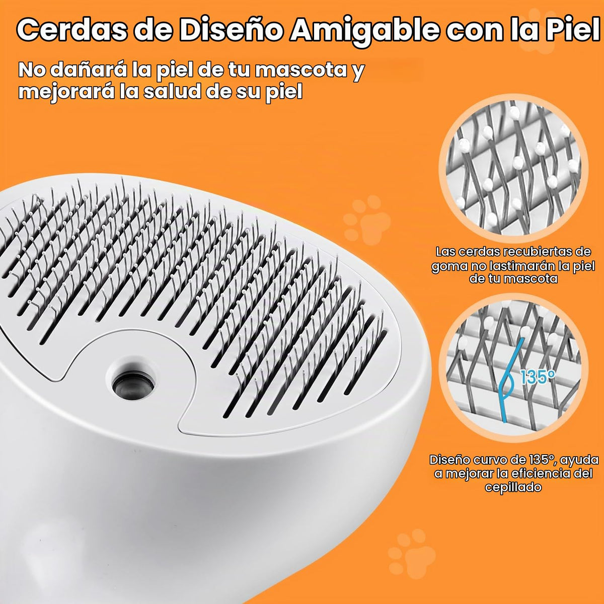 Cepillo de vapor para mascotas para perros y gatos, 4 en 1, cepillo...