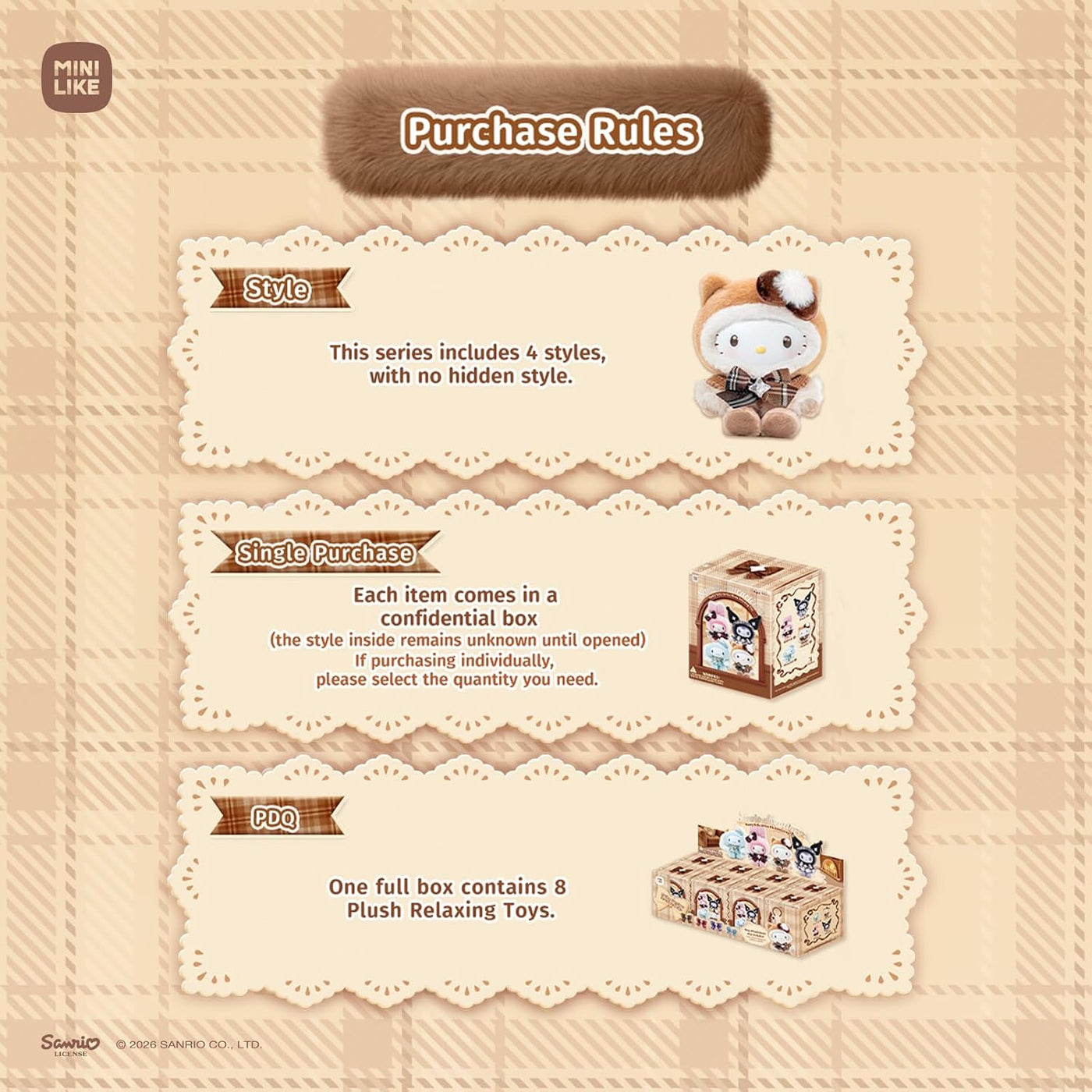 MINI LIKE Sanrio - Caja ciega de Hello Kitty Kuromi My Melody Cinna...