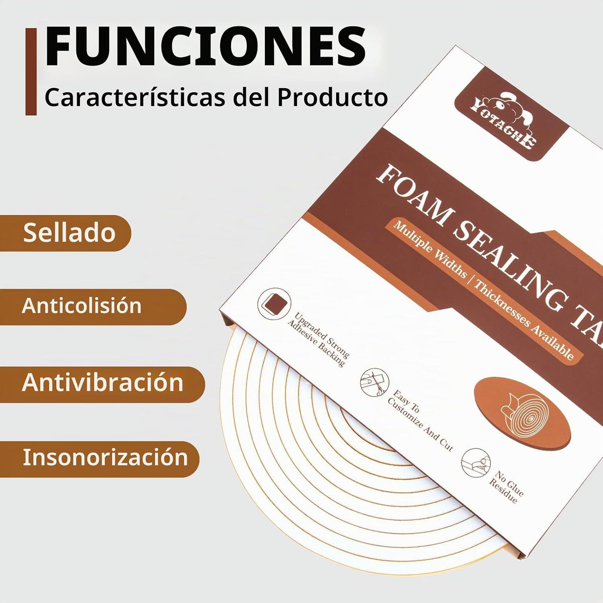 Yotache White Doors - Burlete para ventanas de 1\/4" x 1\/8"...