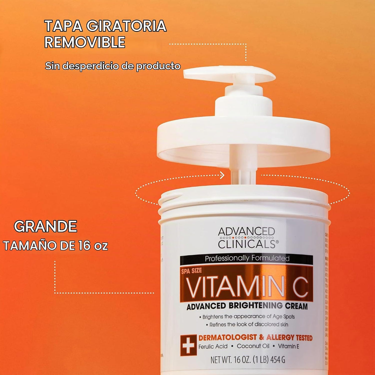 Advanced Clinicals Crema de vitamina C Loción corporal iluminadora...