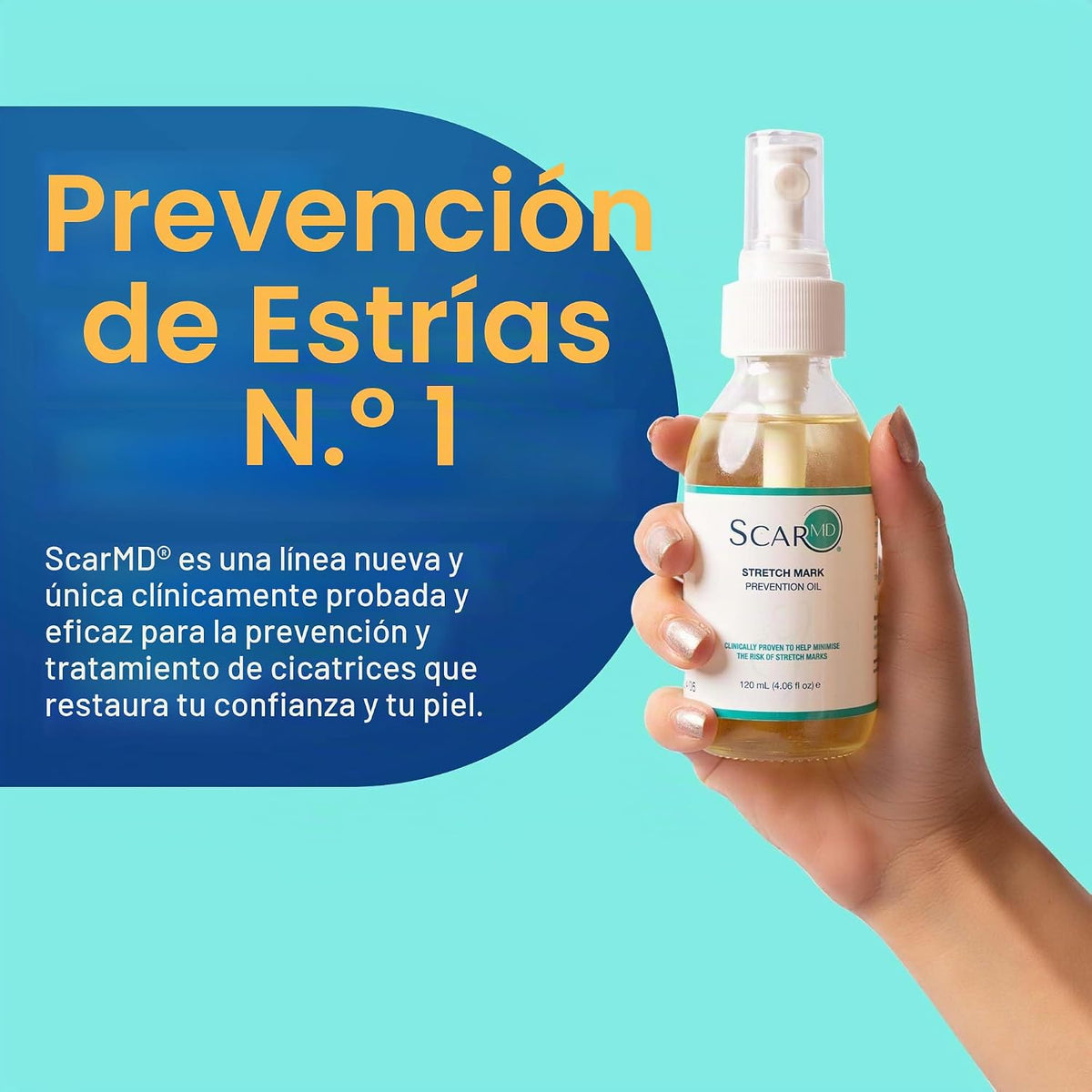 Aceite de estrías, minimiza el riesgo y la gravedad de las estrías,...