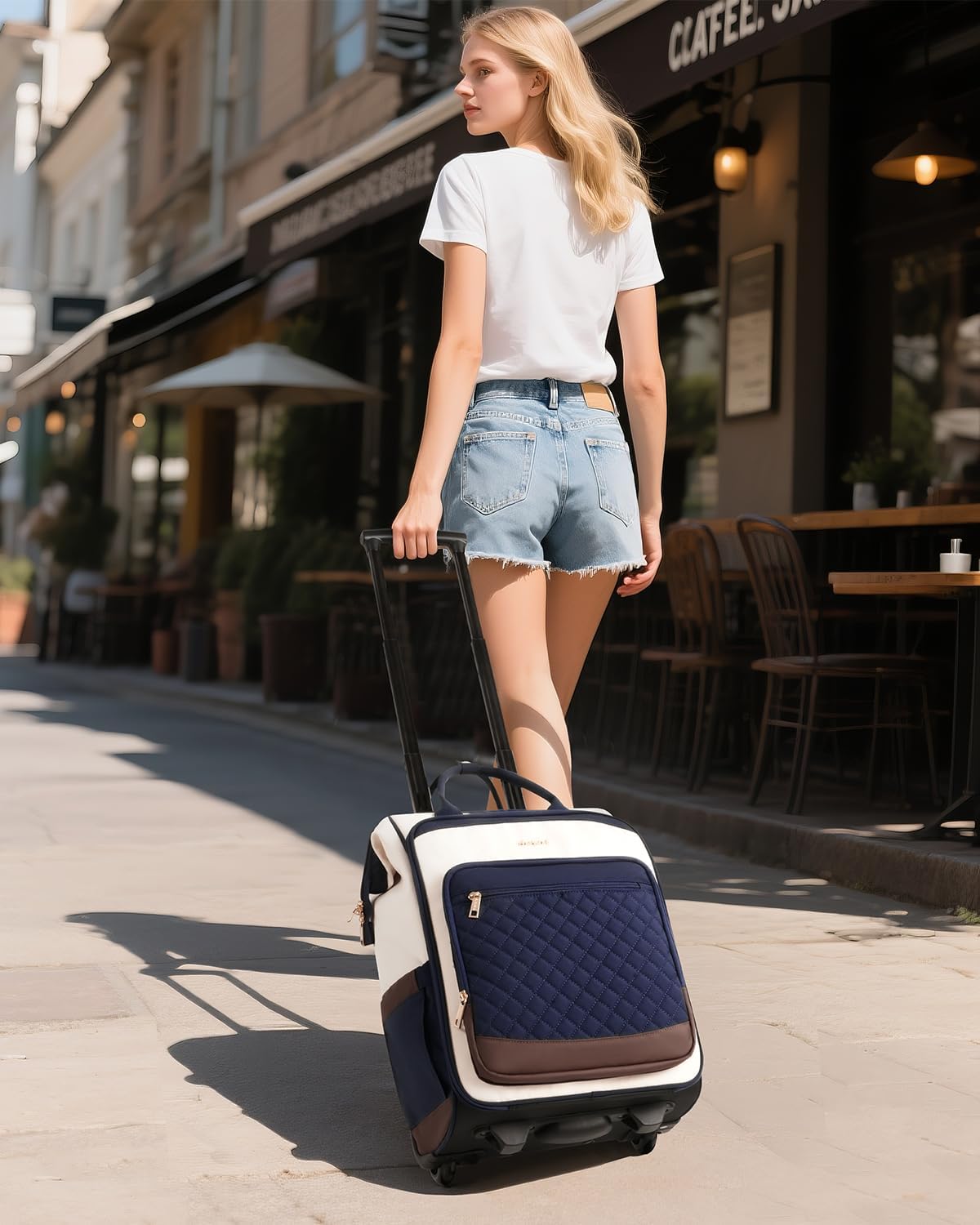 Arcoyard Mochila con ruedas para mujer, mochila de viaje de 16 pulg...