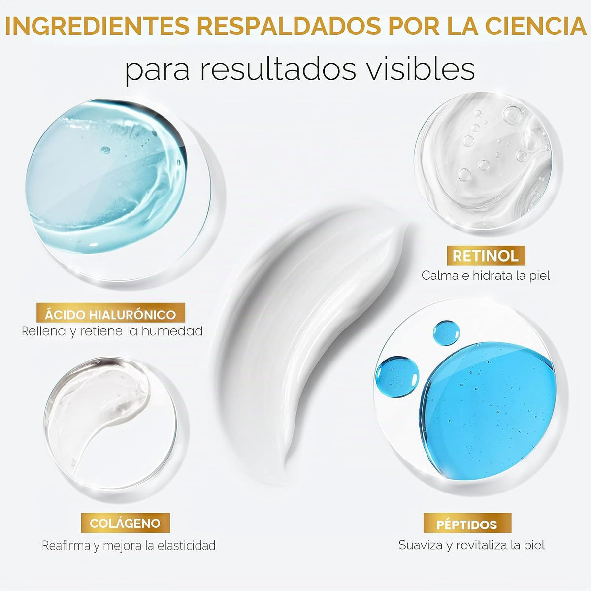 Crema de retinol para cara con péptidos de colágeno, hidratante | Á...