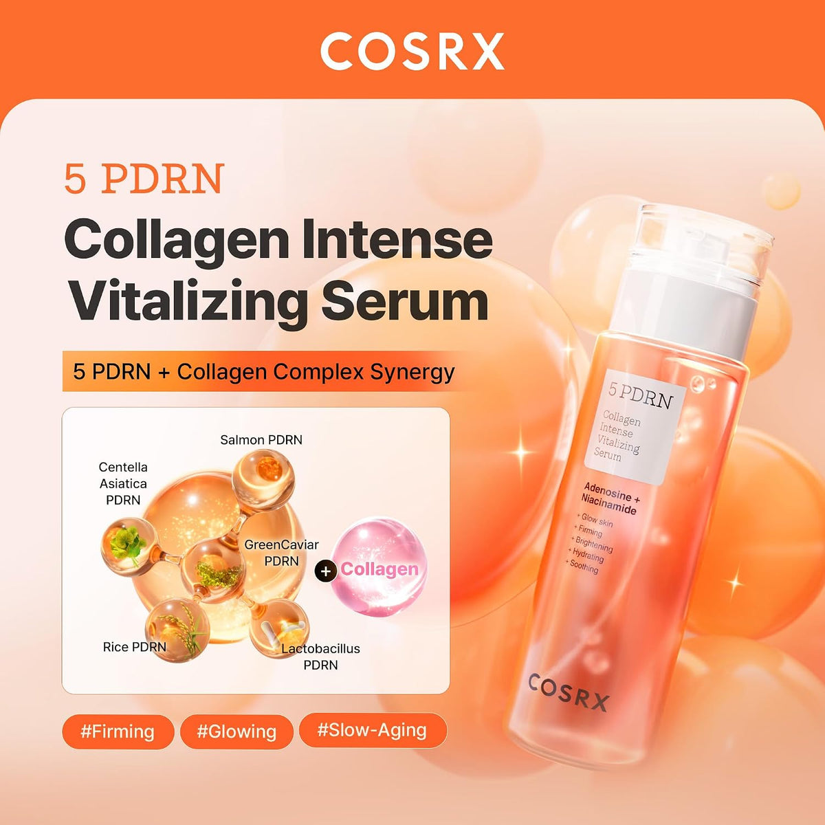 COSRX 5 PDRN Suero de colágeno, antienvejecimiento, piel de cristal...