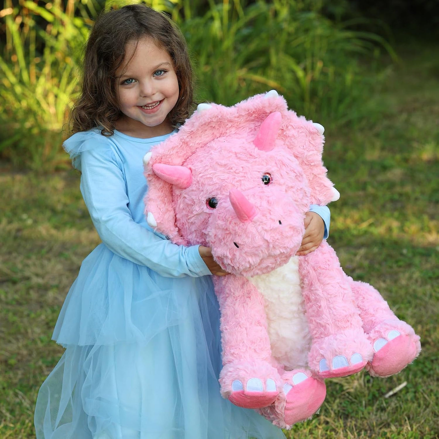 Tezituor Animales de peluche grandes de dinosaurio rosa, 24 pulgada...