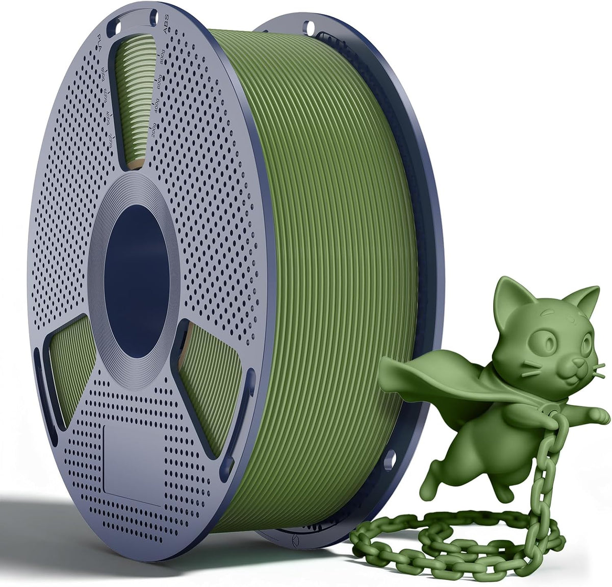 Filamento SUNLU PLA+2.0 de 0.07 in, 2.2 lbs, verde oliva | Fórmula...