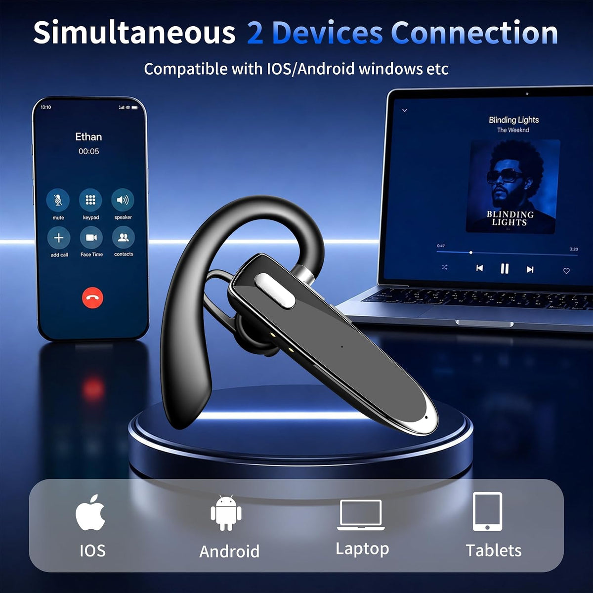 Xoruezls Auriculares Bluetooth 6.1, auricular inalámbrico con dongl...