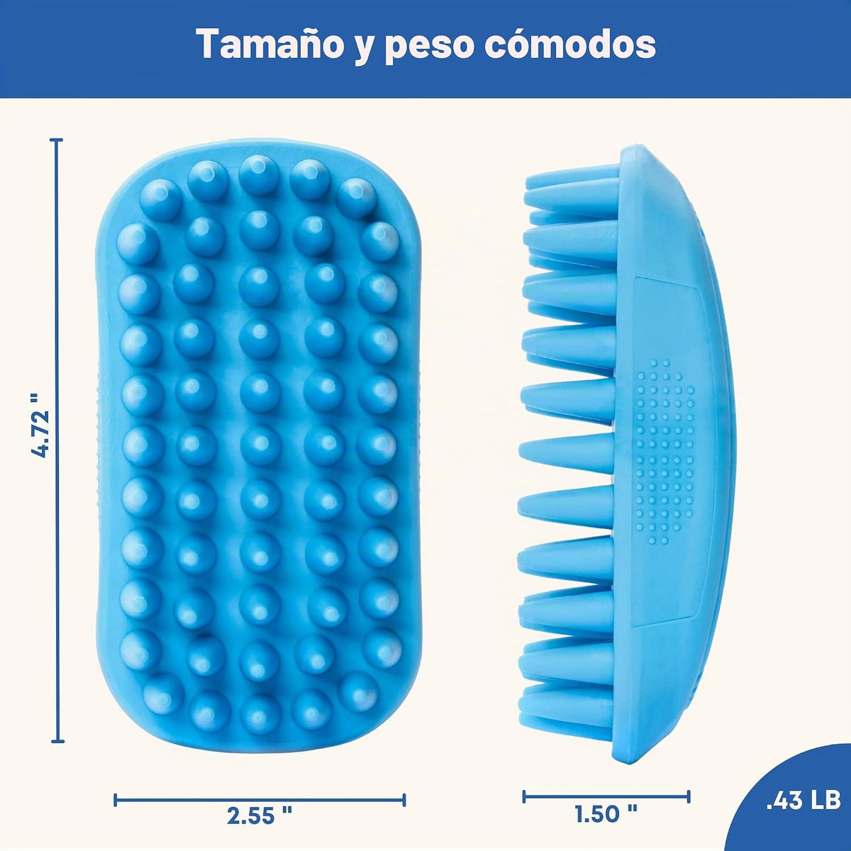 Cepillo de curry de goma para perros - Cepillo suave para cabello c...