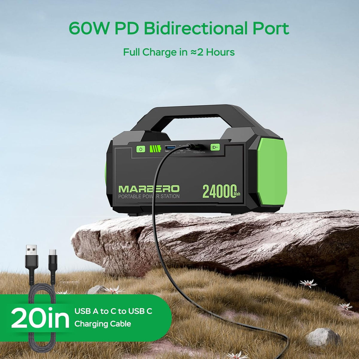 MARBERO 88Wh generador solar DC portátil central eléctrica para aca...