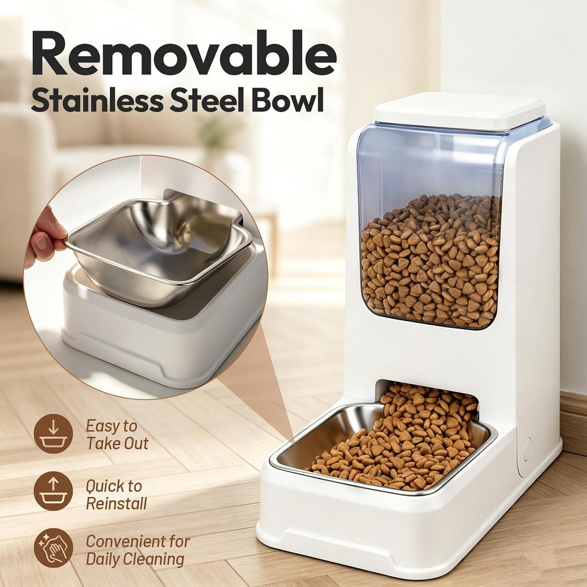 Juego de alimentador automático para gatos y dispensador de agua co...